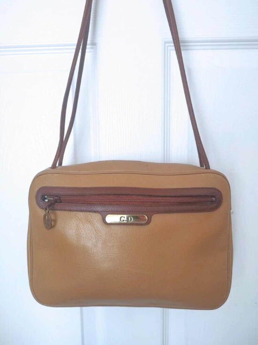 Christian Dior vintage 70s 80s leather zip leather shoulder bag HTF EUC